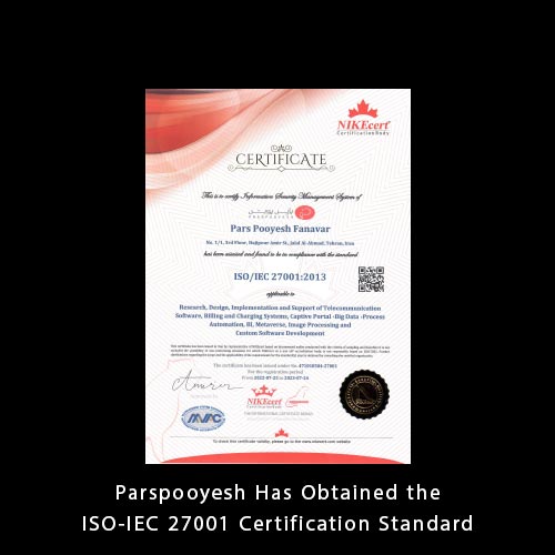 Parspooyesh obtained the ISO/IEC 27001